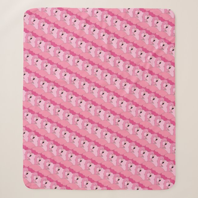 Sherpa Couverture de jetée Flamant Rose Tropical pour Déc (Devant)