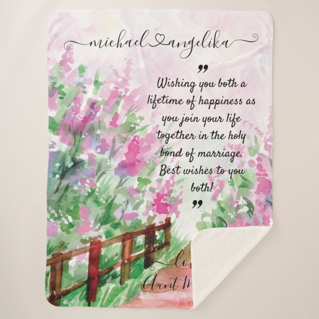 Sherpa Couverture de message florale personnalisée pour l (Devant)