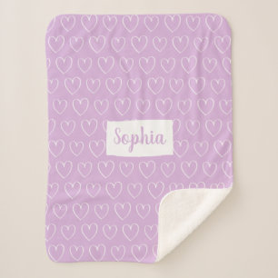 Sherpa Couverture de motif de coeur - sélectionnez votre