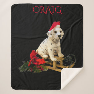 Sherpa couverture de Noël dalmation avec nom personnalisé