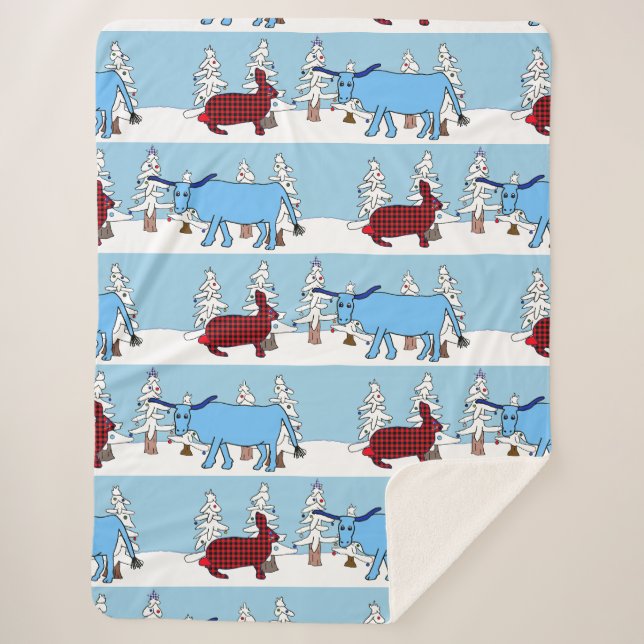 Sherpa Couverture de Noël Pawl et Babe (Devant)