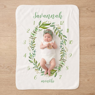 Sherpa Couverture de photo mensuelle d'étape de bébé Boho