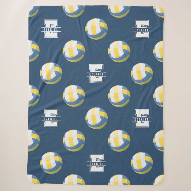 Sherpa Couverture de volleyball avec monogramme et nom –  (Devant)