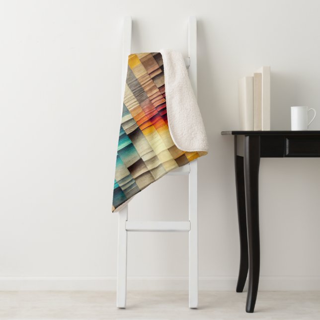 Sherpa Couverture élégante motif tissée (En situation)