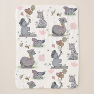 Sherpa Couverture "Eleze Elephant & Polka Hen" Boganhues