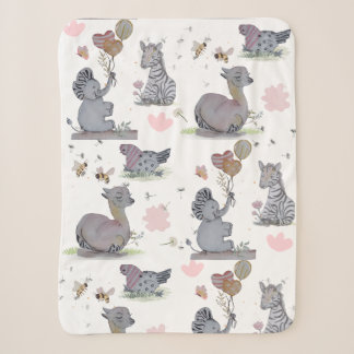 Sherpa Couverture "Eleze Elephant & Polka Hen" Boganhues