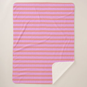Sherpa Couverture en bande rose