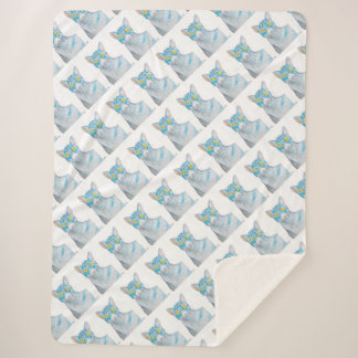 Sherpa Couverture en laine avec chat tabby aux yeux jaune