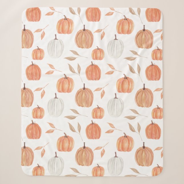Sherpa Couverture en molleton Citrouilles et feuilles d'a (Devant)