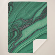 Couverture en peluche marbrée verte, noire et arge