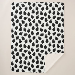 Sherpa Couverture en silhouette motif Fantômes