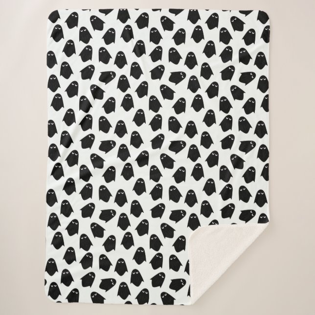 Sherpa Couverture en silhouette motif Fantômes (Devant)