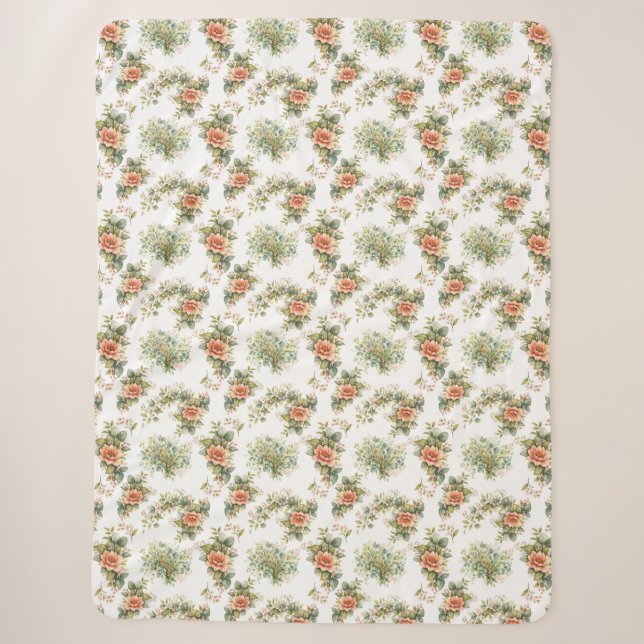 Sherpa Couverture fleurie – Douce fleur d'automne (Devant)
