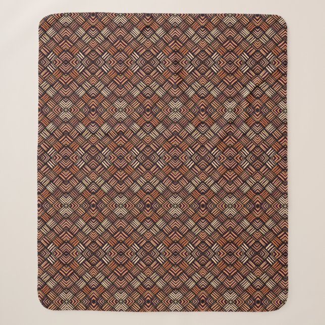 Sherpa Couverture géométrique aux tons de terre (Devant)