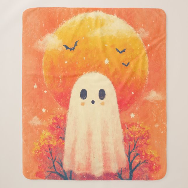 Sherpa Couverture Halloween Mignonne et Douillette (Devant)