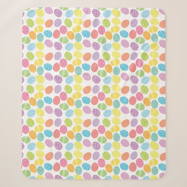 Sherpa Couverture œufs de Pâques décorés teints pastel co (Devant)