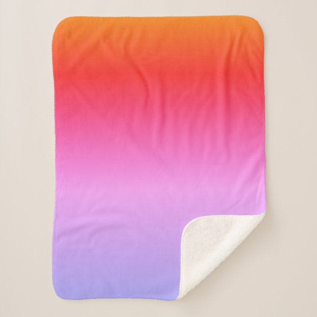 Sherpa Couverture Orange Jaune Rose Violet (Devant)
