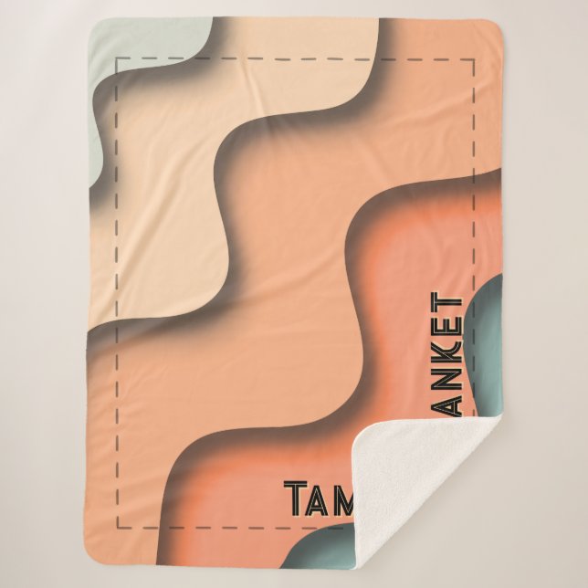 Sherpa Couverture personnalisée 3D ondulée Rétro avec tex (Devant)