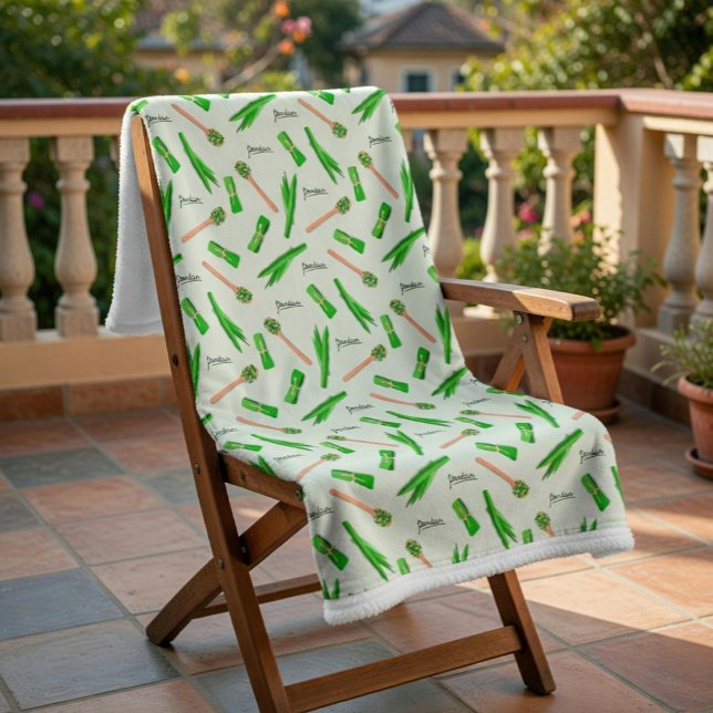 Sherpa Couverture polaire à motif de feuille de pandan (Créateur téléchargé)