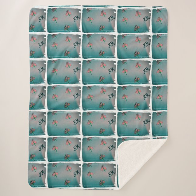 Sherpa Couverture rose de flottille aqua (Devant)