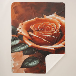 Sherpa Couverture Rose gothique orange