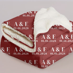 Sherpa Couverture rouge personnalisée Mr & Mrs Cadeau pou