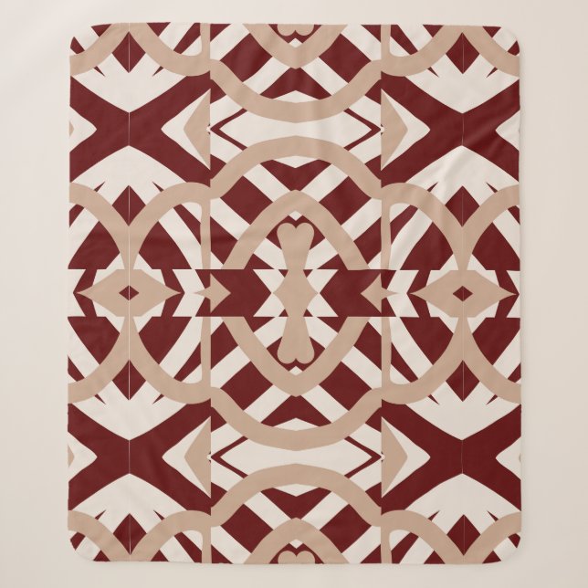 Sherpa Couverture Sherpa, motif de tissu classique marron (Devant)