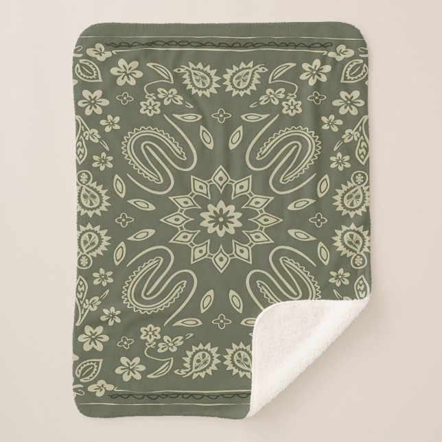 Sherpa Couverture vintage paisley bandana, Fleece & Sherp (Devant)