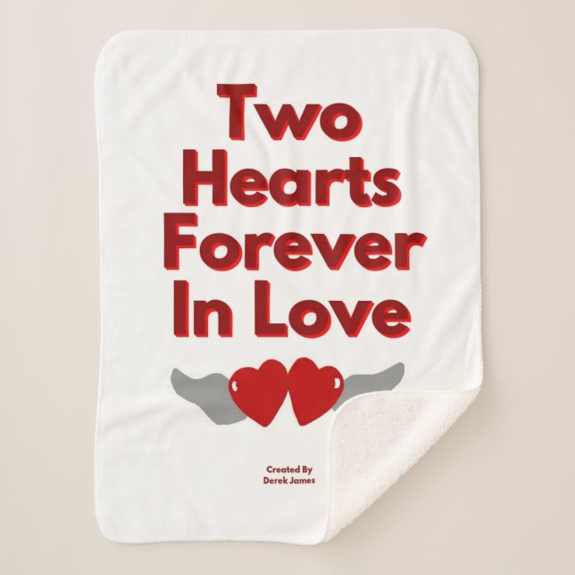 Sherpa Deux Coeurs Forever En Amour Petite couverture She (Devant)