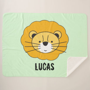 Sherpa Green Personnalisé mignon lion couverture bébé