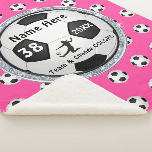 Sherpa La couverture du football de peluche de filles a