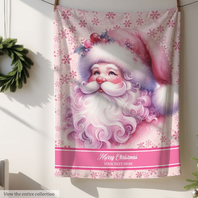 Sherpa Pinkmas Girls Père Noël Nom Couverture Noël Cosy (Pinkmas Girls Santa Name Blanket Christmas Cozy)