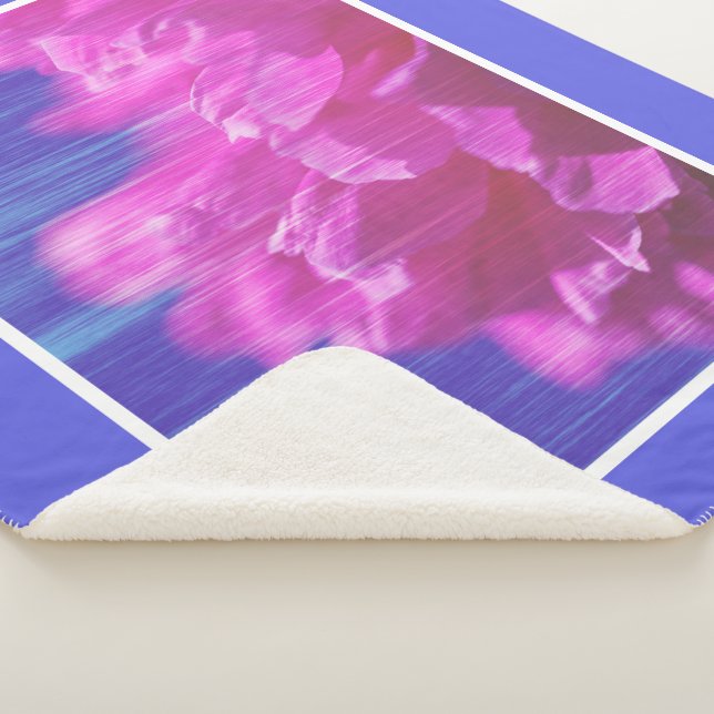 Sherpa Pony Rose Pastel Fleur Stylisé Couverture à Thon (3/4)