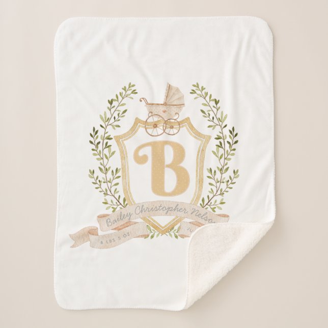 Sherpa Porte bébé Monogramme "B" Pépinière Couverture béb (Devant)