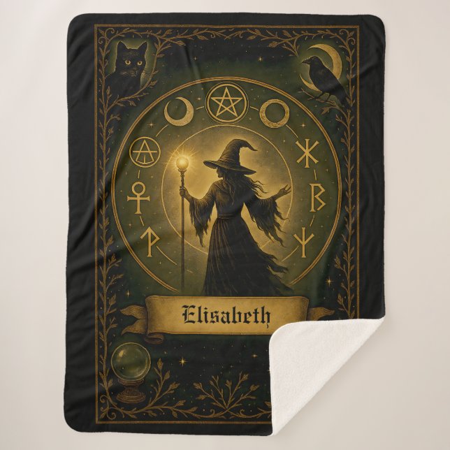 Sherpa Sorcière mystique Couverture personnalisée Ancien  (Devant)