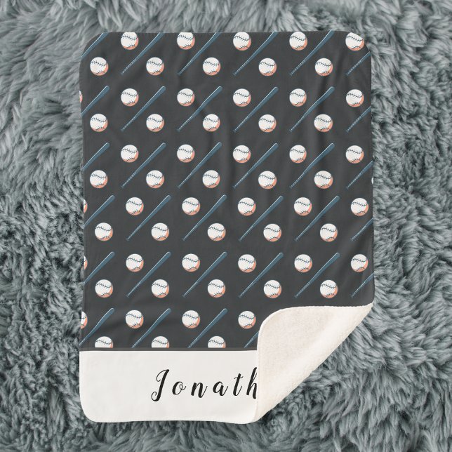 Sherpa Thème de baseball Nom personnalisé couverture pour (Créateur téléchargé)