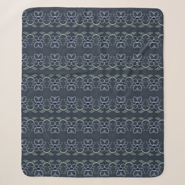 Sherpa Une couverture fleurie bleu marine (Devant)