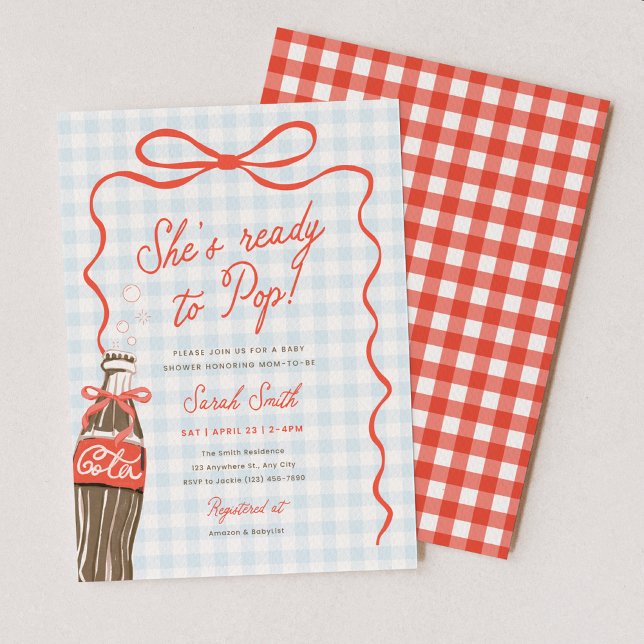 She's Ready To Pop Baby Shower Invitation (Créateur téléchargé)
