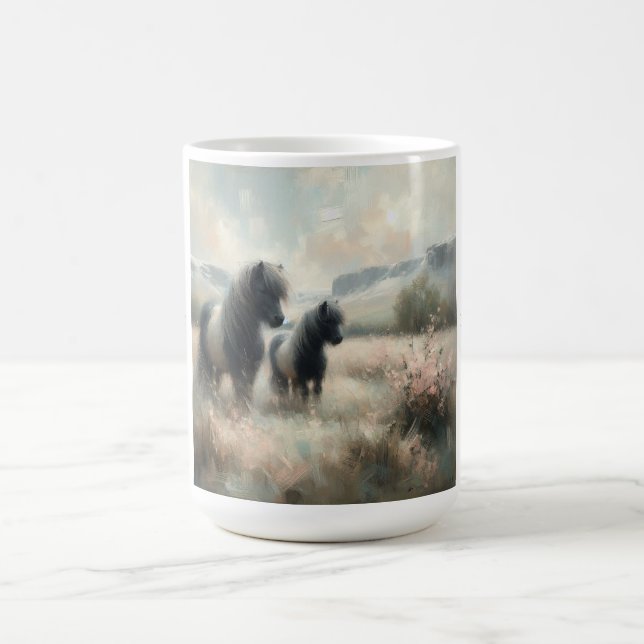 "Shetland Pony" (No 2 d'un ensemble) Mug de café (Centre)