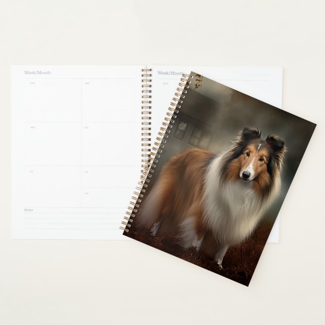 Shetland Sheepdog Halloween effrayant (Devant avec enveloppe)