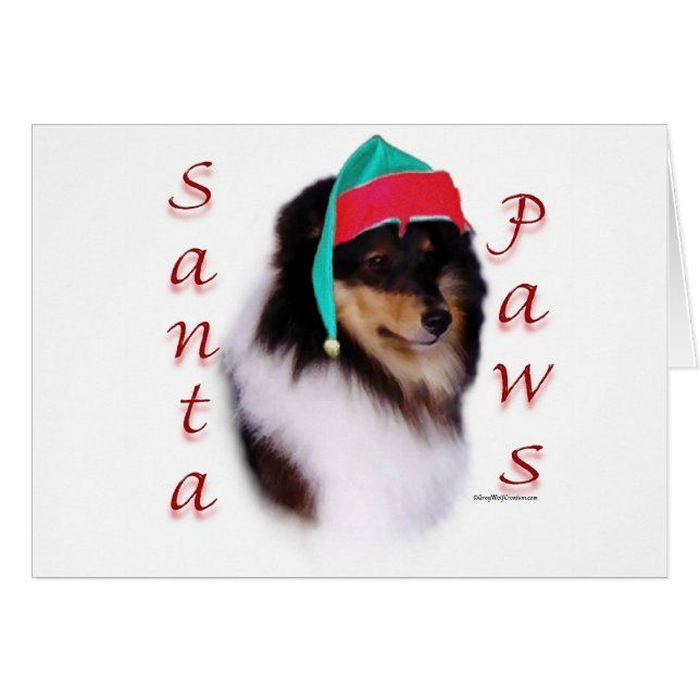Shetland Sheepdog Père Noël Paws (Devant horizontal)