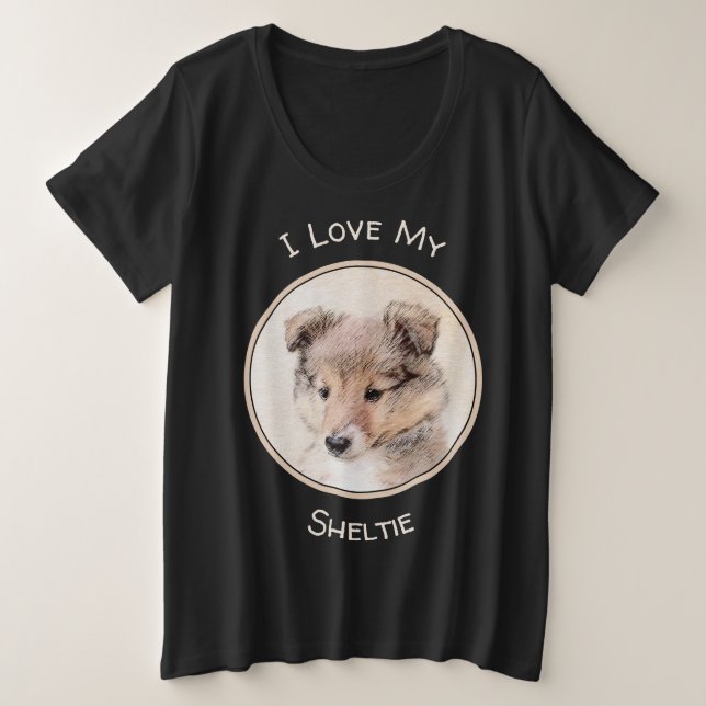 Shetland Sheepdog Puppy Peinture Chien original ar (Design devant)