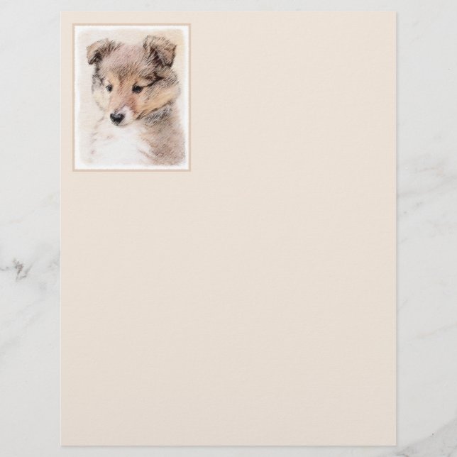Shetland Sheepdog Puppy Peinture Chien original ar (Devant)