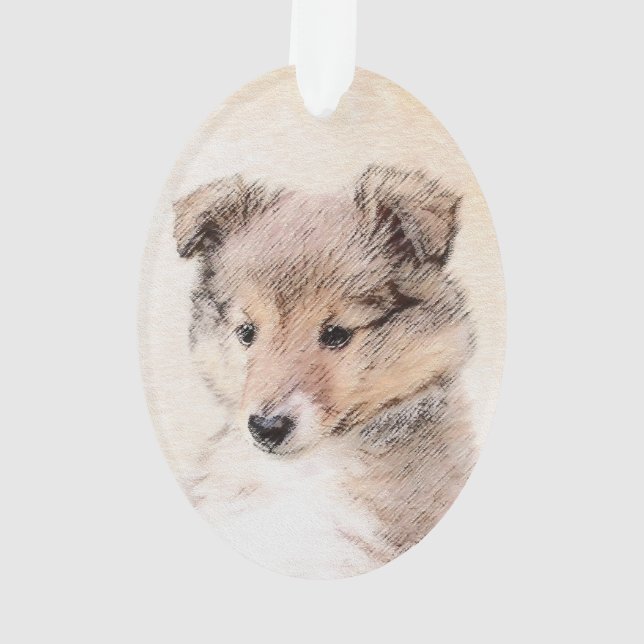 Shetland Sheepdog Puppy Peinture Chien original ar (dos)