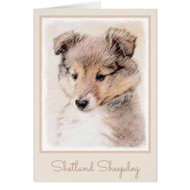 Shetland Sheepdog Puppy Peinture Chien original ar (Devant)