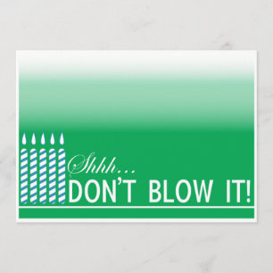 Shh Surprise Anniversaire Fête Invitation Green