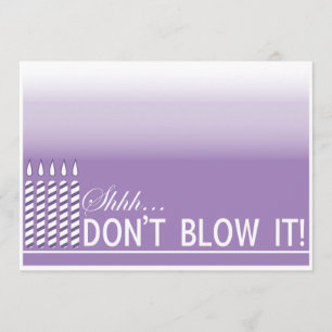 Shh Surprise Anniversaire Fête Invitation Pourpr