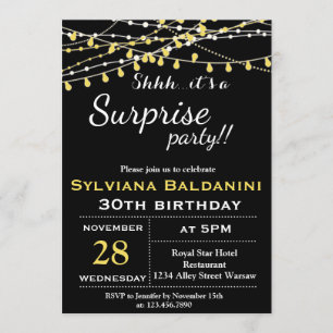 SHHH...C'EST UNE FÊTE SURPRISE !... INVITATION D'A