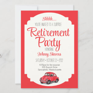 Shhh Surprise Retraite Party Invitation