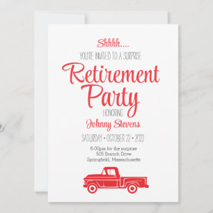 Shhh Surprise Retraite Party Invitation